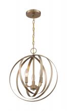 Nuvo 60/7057 - 3 - Light Pendant with- Burnished Brass Finish
