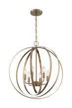 Nuvo 60/7058 - 6 - Light Pendant with- Burnished Brass Finish