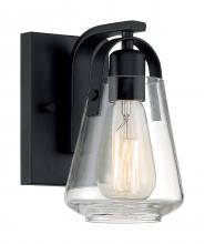 Nuvo 60/7101 - 1 - Light Sconce with Clear Glass - Matte Black Finish