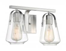 Nuvo 60/7112 - 2 - Light Vanity with Clear Glass - Brushed Nickel Finish