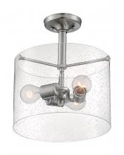 Nuvo 60/7188 - 3 - Light Semi-Flush with Seeded Glass - Brushed Nickel Finish