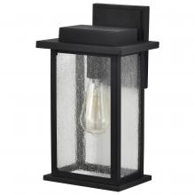 Nuvo 60/7375 - 1 - Light Medium Wall Lantern; Matte Black with Clear Seeded Glass