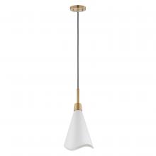 Nuvo 60/7471 - 1 - Light Pendant; Matte White with Burnished Brass