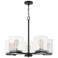 Nuvo 60/7656 - 5 - Light Chandelier; Matte Black with Clear Glass