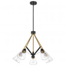 Nuvo 60/7685 - 5 - Light Chandelier; Medium Base; 60 Watt; Matte Black Finish; Clear Seeded Glass