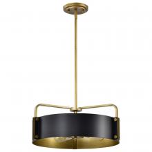 Nuvo 60/7843 - 4 - Light Medium Pendant; Matte Black and Natural Brass Finish