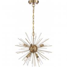 Nuvo 60/6992 - 6 - Light Chandelier - with Glass Rods - Vintage Brass Finish