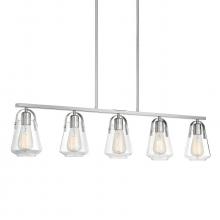 Nuvo 60/7114 - 5 - Light Island Pendant with Clear Glass - Brushed Nickel Finish