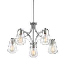 Nuvo 60/7115 - 5 - Light Chandelier with Clear Glass - Brushed Nickel Finish