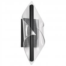 Nuvo 62/2021 - 18" LED Small Wall Sconce; Matte Black; Etched Acrylic Lens