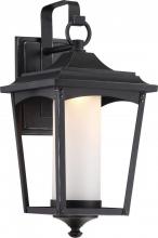 Nuvo 62/822 - LED Large Wall Lantern with Etched Glass - Sterling Black Finish