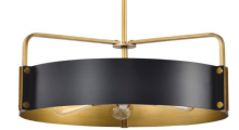 Nuvo 60/7844 - 5 - Light Large Pendant; Matte Black and Natural Brass Finish