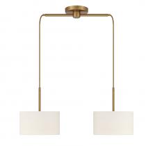 Savoy House Meridian M100109NB - 2 - Light Linear Chandelier in Natural Brass
