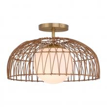 Savoy House Meridian M7043NB - 1 - Light Convertible Pendant or Semi-Flush in Natural Brass