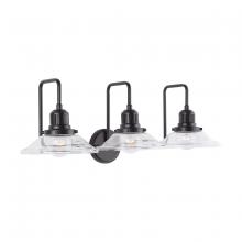 Austin Allen & Co. 9D318A - 3 - Light Vanity with Clear Glass Wide Cone Shades