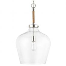 Austin Allen & Co. 9F371A - 1 - Light Pendant with Natural Jute Rope Accent in Nickel