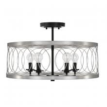 Austin Allen & Co. AA1002BT - 4 - Light Semi-Flush Mount in Matte Black and Brushed Nickel