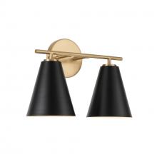 Austin Allen & Co. AA1038RK - 2-Light Vanity in Matte Brass and Black