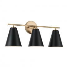 Austin Allen & Co. AA1039RK - 3-Light Vanity in Matte Brass and Black