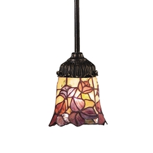 ELK Home 078-TB-17 - Floral Tiffany Glass Mini Pendant