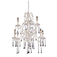 ELK Home 4003/6+3CL - 9 LIGHT CHANDELIER - ANTIQUE WHITE WITH CLEAR CRYSTALS
