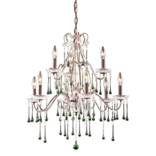 ELK Home 4013/6+3LM - 9 LIGHT CHANDELIER - RUST WITH LIME CRYSTALS