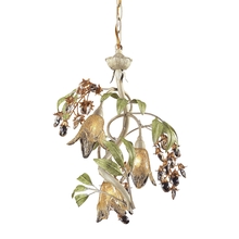 ELK Home 86051 - 3-Light Chandelier in Seashell and Sage Green with Floral-shaped Glass